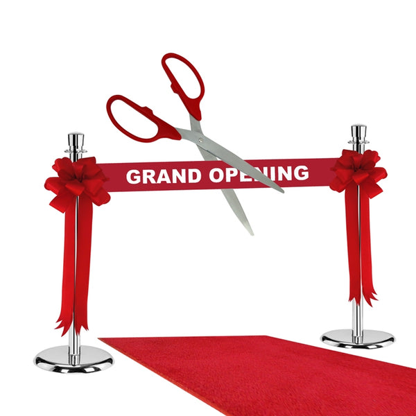 Nashira Ribbon Cutting Cereony Kit, 25 Inch Giant Scissors With Gold