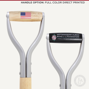 Silver Finish Groundbreaking Shovel - D-Handle - Full Color Direct Printed Handle