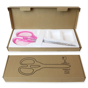 36" Pink Ribbon Cutting Scissors with Silver Blades Packaging