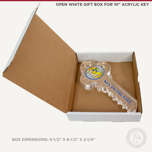 Open white Gift Box for 10" Acrylic Key