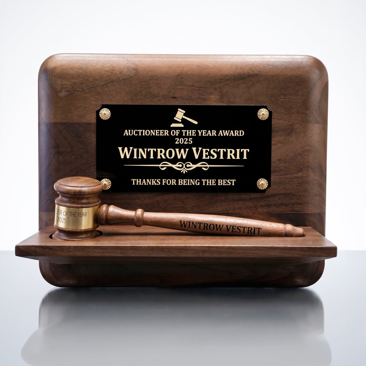 10x8-Genuine-Walnut-8in-Gavel-Pedestal-Plaque