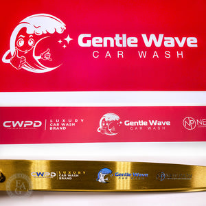 12" Wide Custom Full Color Printed Ribbon and 36" Gold Scissors with Full Color Printing