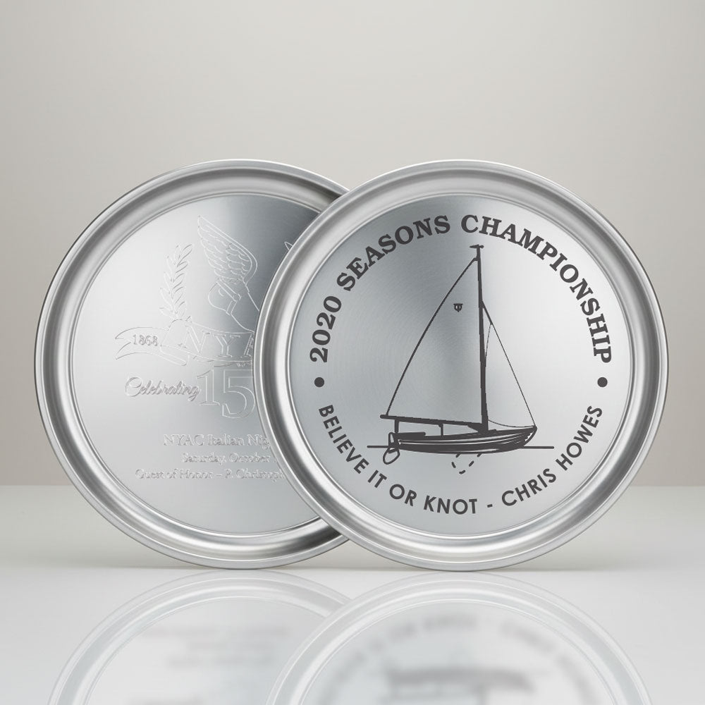 14" Diameter Pewter Gallery Edge Tray