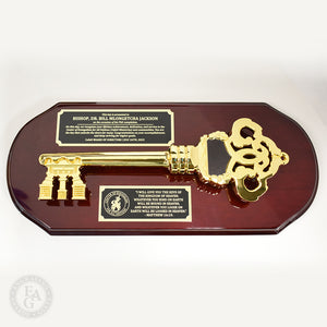 16x7 Ceremonial Key Plaque with 2 Laser Engraved Double Plates.