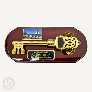 16" x 7" Ceremonial Key Plaque with Full Color Printed Plate and Laser Engraved Plate