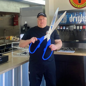 36" Blue Ribbon Cutting Scissors with Silver Blades