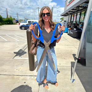36" Blue Scissors with Silver Blades