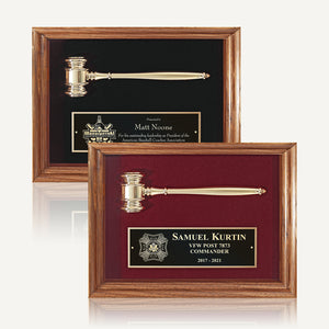 13" x 10" Engraved Split Metal Gavel Plaque