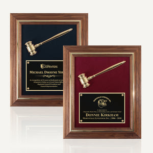 15" x 18" Engraved Split Metal Gavel Plaque