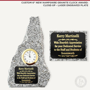 6" New Hampshire Granite Clock Award