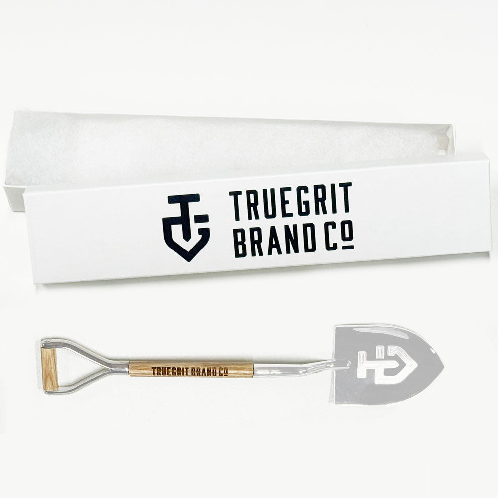 8-1/2" Gold & Silver Miniature Ceremonial Shovels - Wood Handles