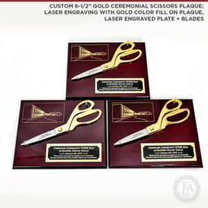 9-1/2" Gold Ceremonial Scissors Plaque