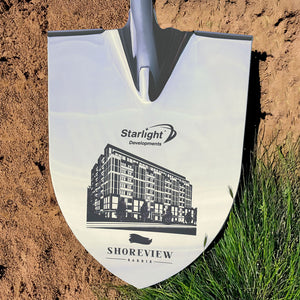 Specialty Chrome Plated Ceremonial Groundbreaking Shovel - D-Handle
