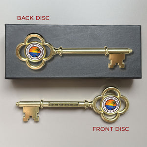 8" Gold Plated Ceremonial Key with Flat Stem
