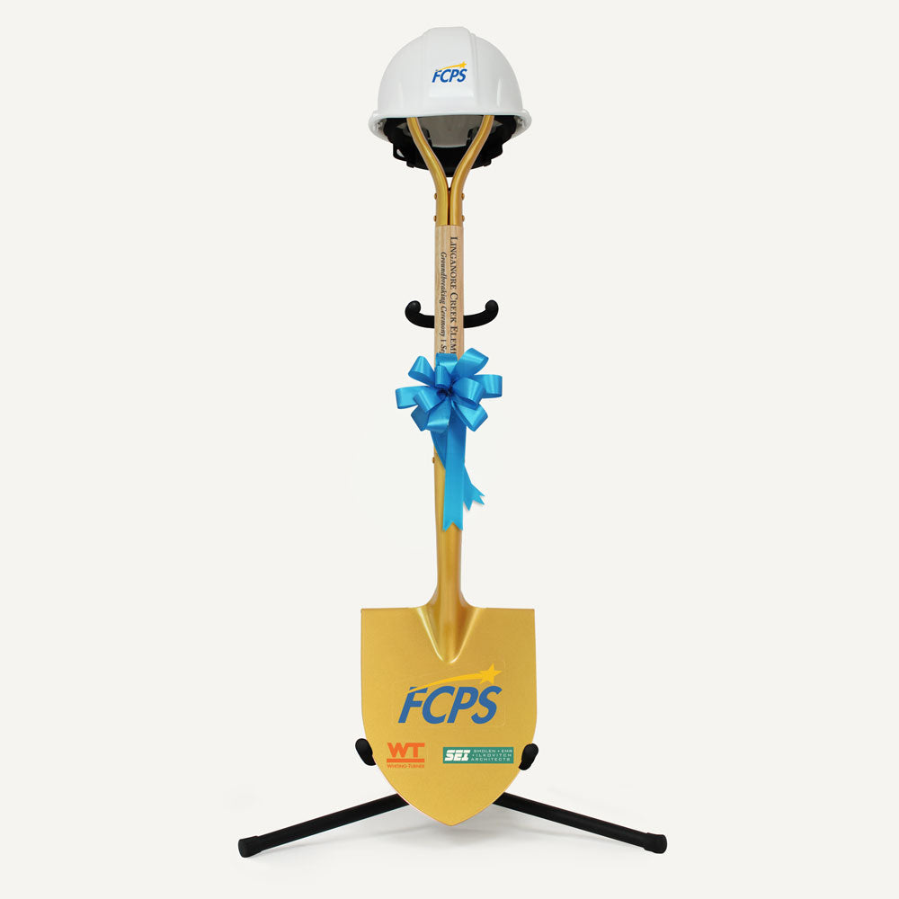 Groundbreaking Ceremonial Shovel Kit - Exclusive Specialty Style Spade - Gold Finish - D-Handle