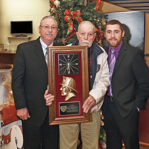 13" x 24" Walnut Firefighter Clock Frame Award

