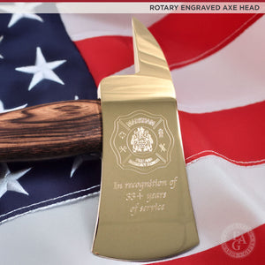 Gold Plated Axe - Rotary Engraved Axe Head