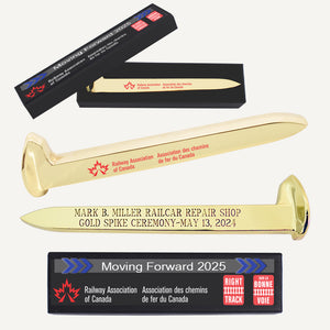 Gold Ceremonial Railroad Spike with Gift Box