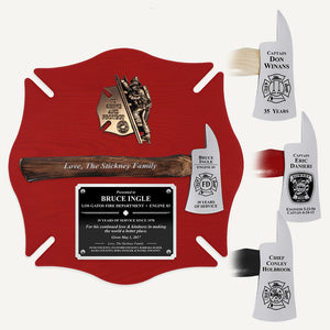 Red 18x18 Maltese Firefighter Plaque