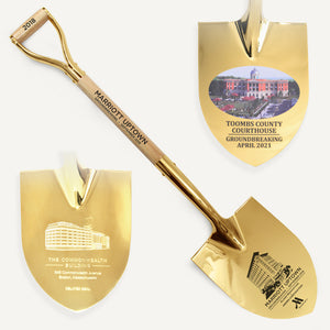 Specialty Gold Plated Ceremonial Groundbreaking Shovel - D-Handle