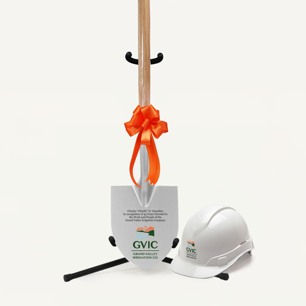 Groundbreaking Ceremonial Shovel Kit - Exclusive Specialty Style Spade - Silver Finish Long Handle