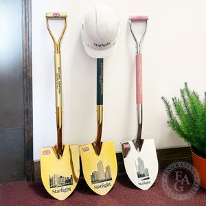Specialty Shovels Laser Engraved with Building Traces