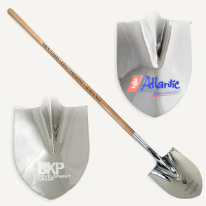 Traditional Chrome Plated Ceremonial Groundbreaking Shovel - Long Handle