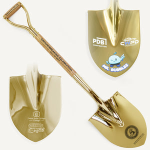 Traditional Gold Plated Ceremonial Groundbreaking Shovel - D-Handle