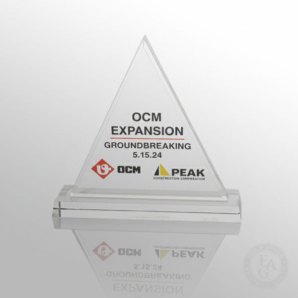 Clear Beveled Triangle Acrylic Award