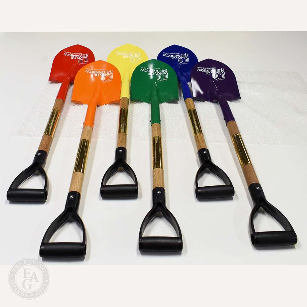 Rainbow Assortment of Custom Painted Shovels for Customer Order