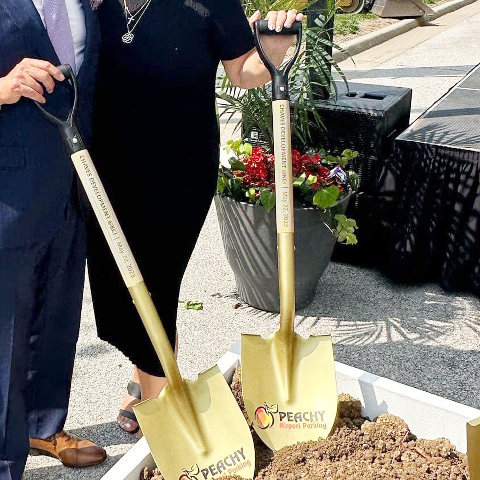 Ceremonial Groundbreaking Shovel - Gold Painted