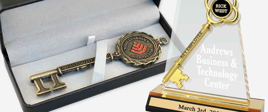 Engraving, Awards & Gifts Gold Key Lapel Pins - Clover Key