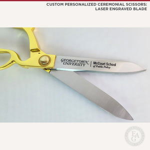 Custom Personalized Ceremonial Scissors: Laser Engraved Blade