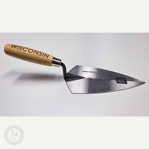 12"  Ceremonial Steel Trowel, close-up, engraved handle and blade