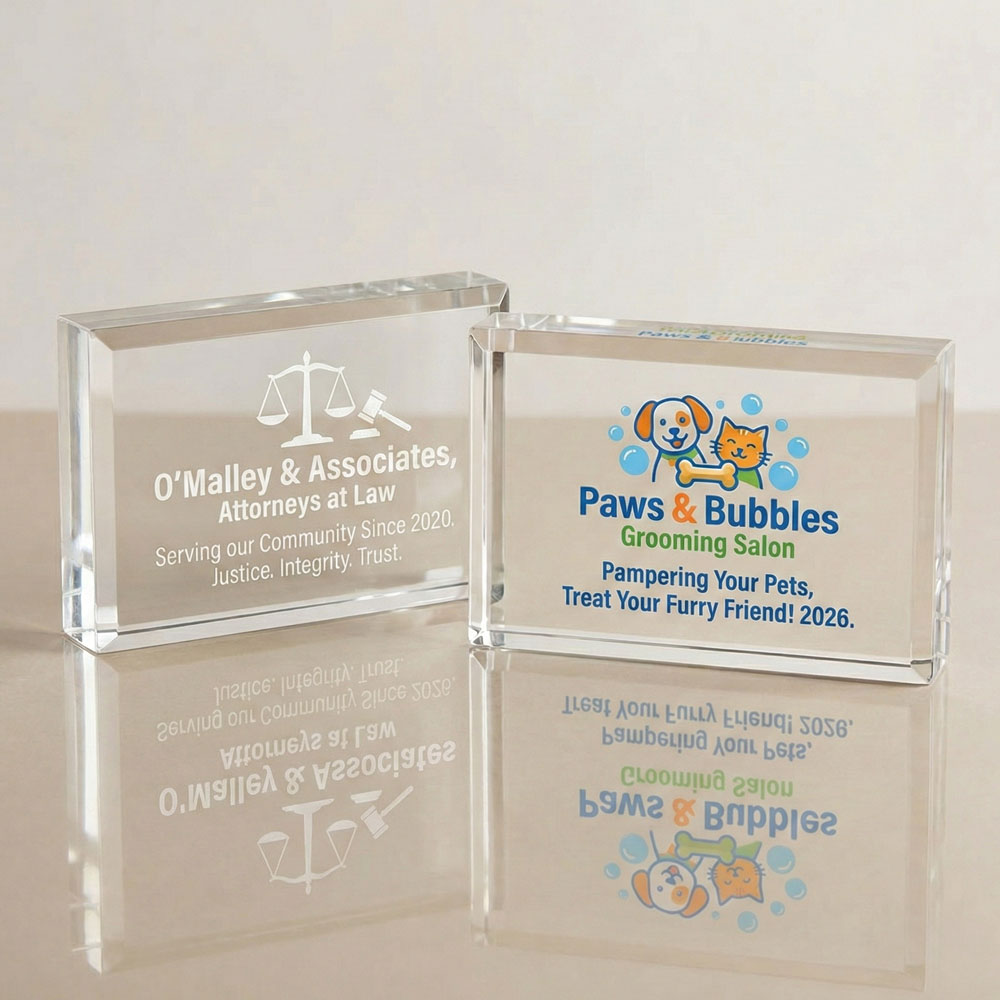 Clear Straight Beveled Acrylic Paperweight