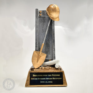 Construction Award Trophy with Laser Engraved Plate