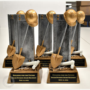 Construction Award Trophies, ready to be shipped to our customer