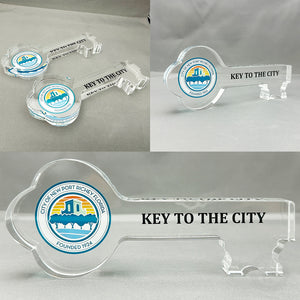 6-3/4" Ceremonial Key to the City - Crystal