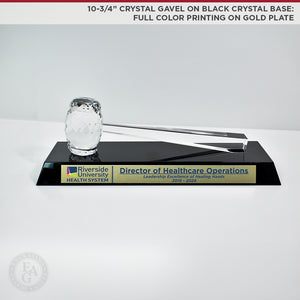 10-3/4" Crystal Gavel on Black Crystal Base