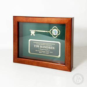 Key Display Case - 8" Gold Plated Ceremonial Key