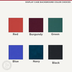 Display case background color choices