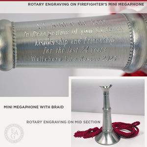 Rotary Engraving on Firefighter.s Mini Megaphone