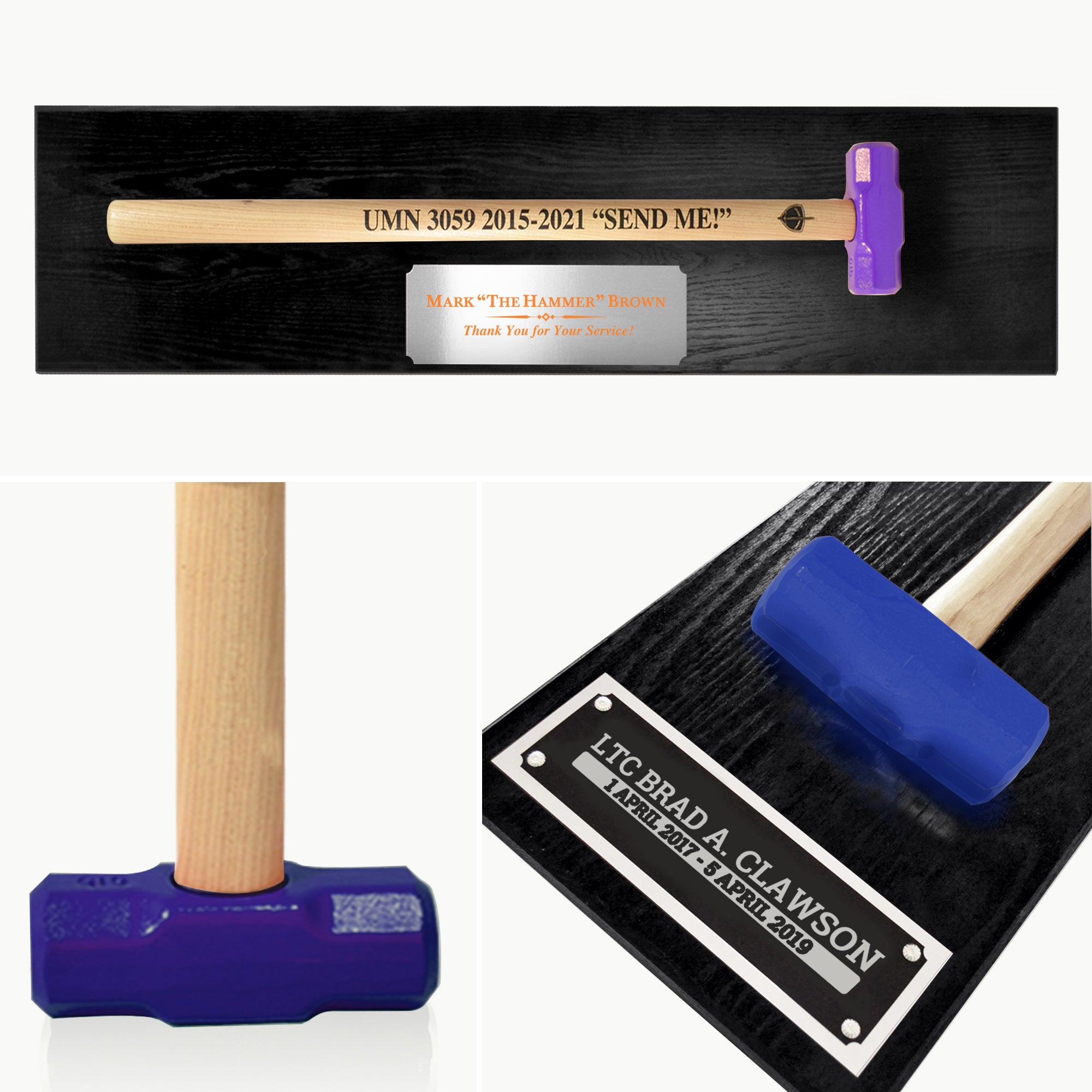 Full Size Painted Sledgehammer Black Finish Plaque