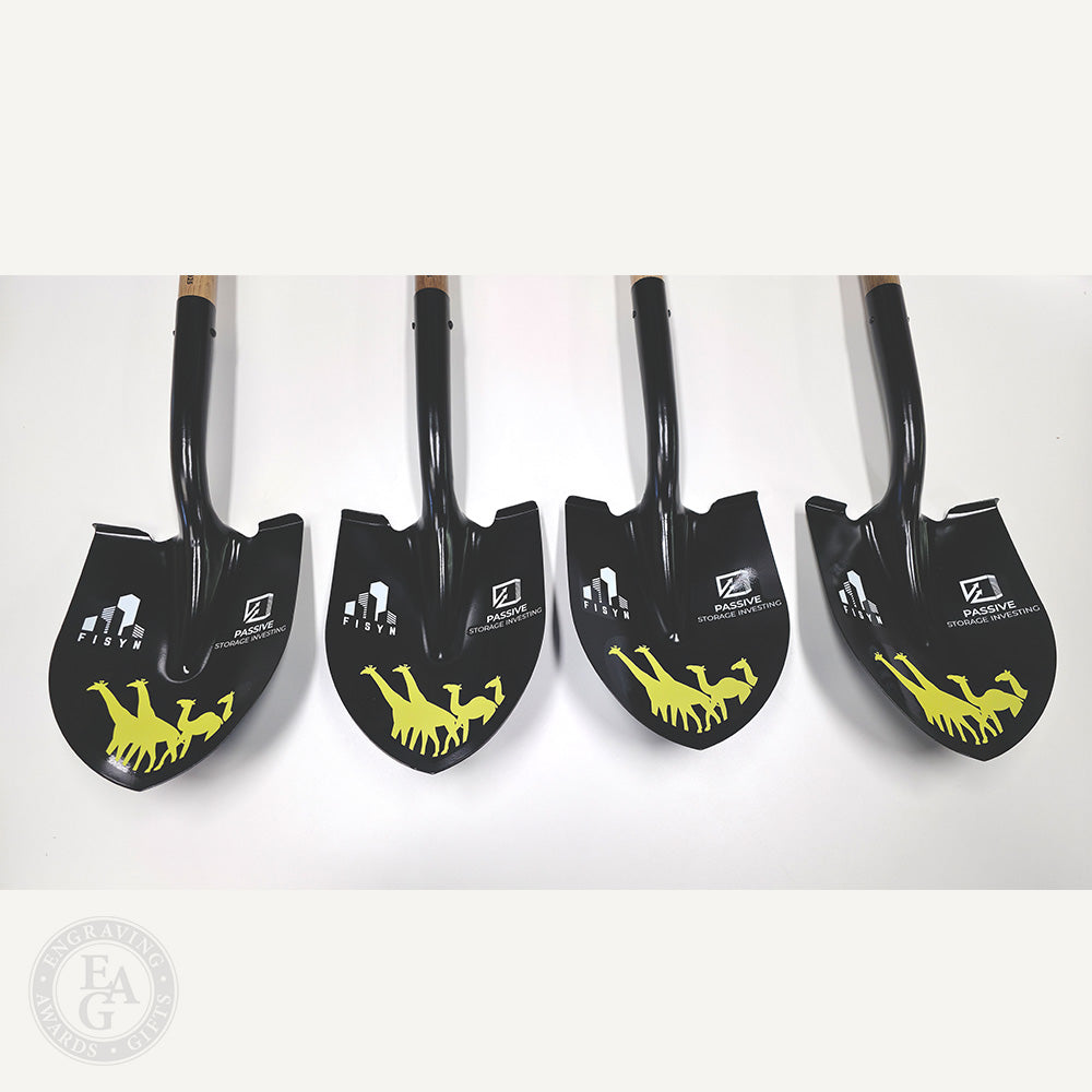 Custom Painted Shovels with Multiple Vinyl Appliques