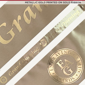 4" Wide Metallic Gold Printed Ribbon - Gold Ribbon