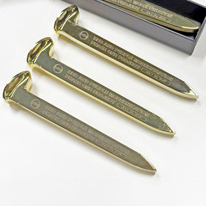 Gold Plated Ceremonial Railroad Spikes with Gift Boxes