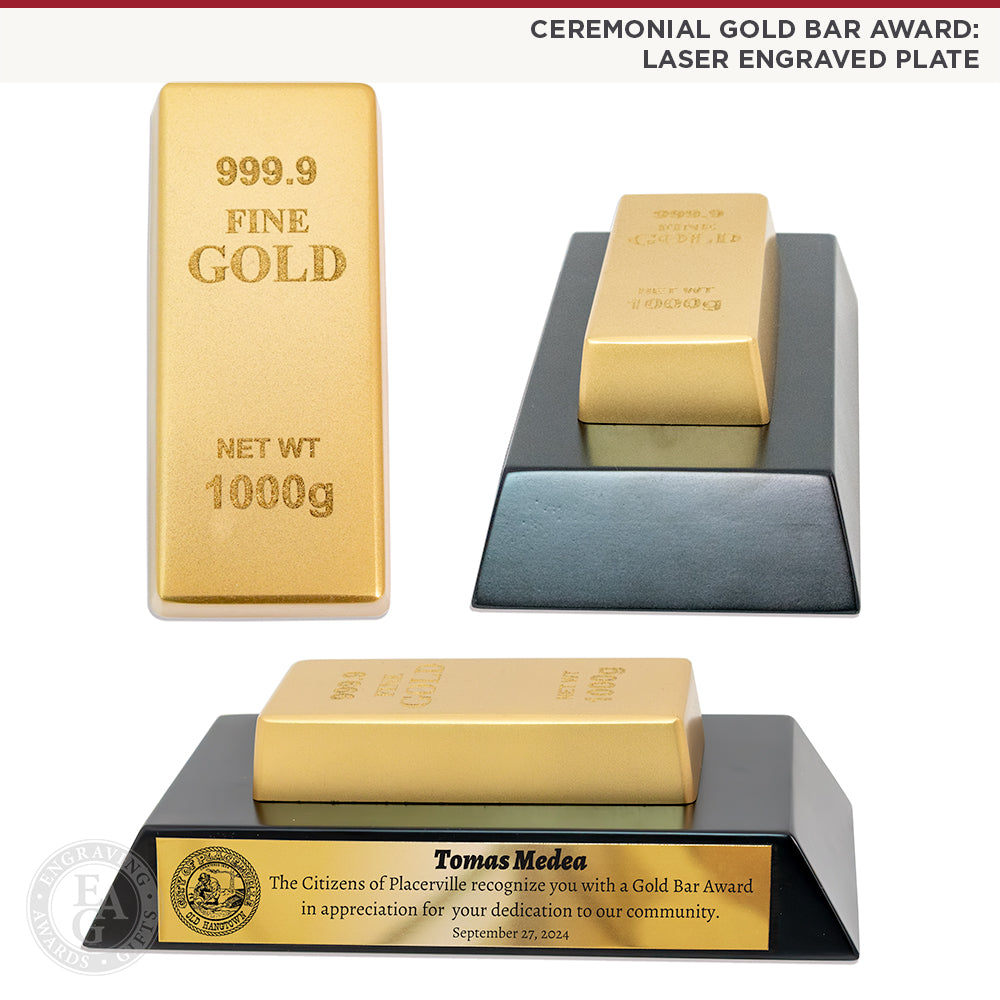 Ceremonial Gold Bar Award - Engraving, Awards & Gifts