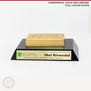 Ceremonial Gold Bar Award