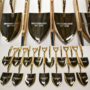 8-1/2" Miniature Shovels with Rotary Engraved Spade and Laser Engraved Shaft