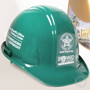 Ceremonial Hard Hat - Flat Front - Front and Side Full Color Printed Vinyl Applique